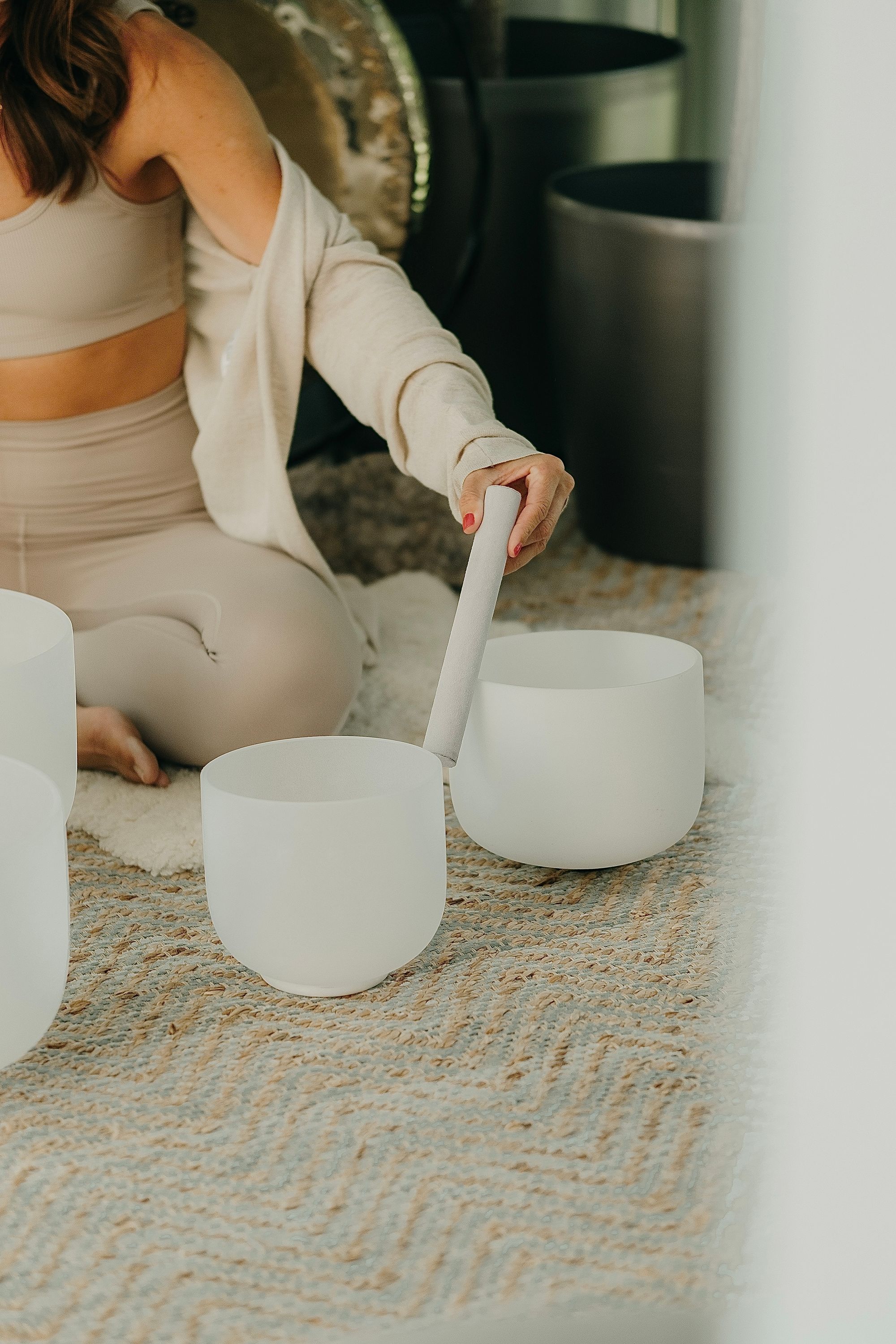 A real detail from a Mindfulness with Desiree sound bowl session
